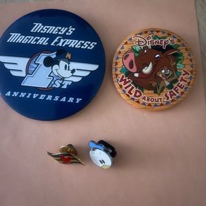 Lot of 4 disney pins/cast member buttons. 3/$15 or 5/$20